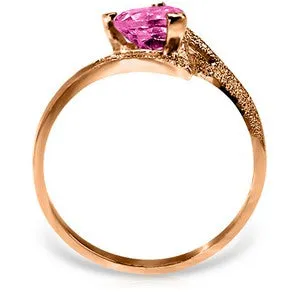 0.95 Carat 14K Solid Rose Gold Loveheart Pink Topaz Ring
