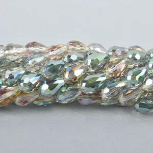 15mm Teardrop Briolette Crystal NORTHERN LIGHTS AB, strand, 17 beads, bgl1011