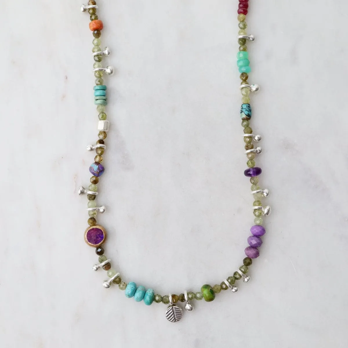 55 & Me Green Garnet Necklace