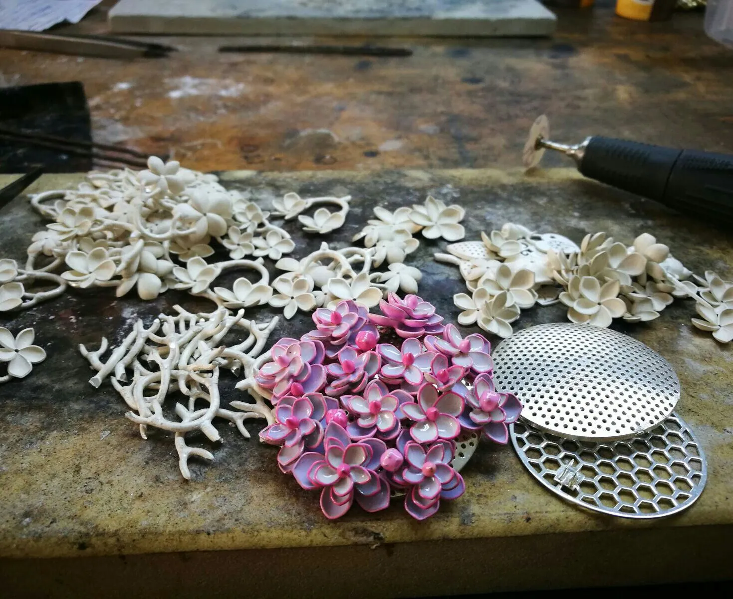 925 Silver Handmade Pink Dreams Brooch (Atelier)