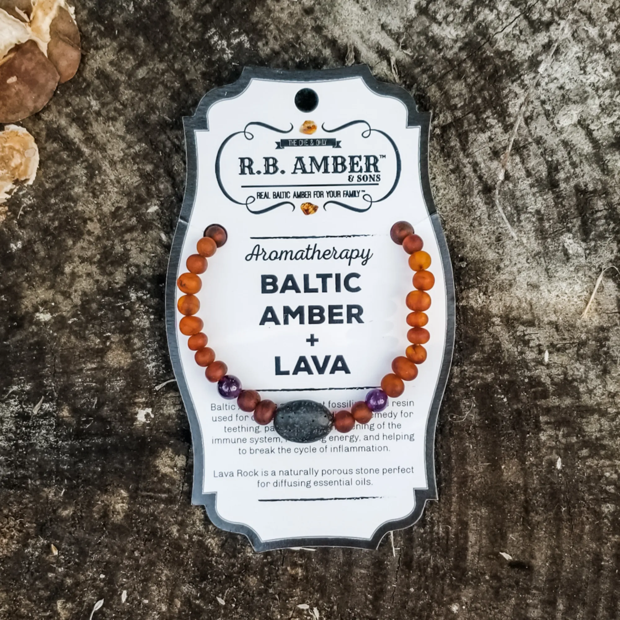 Adult Aromatherapy Bracelets | RETIRED Lava   Baltic Amber