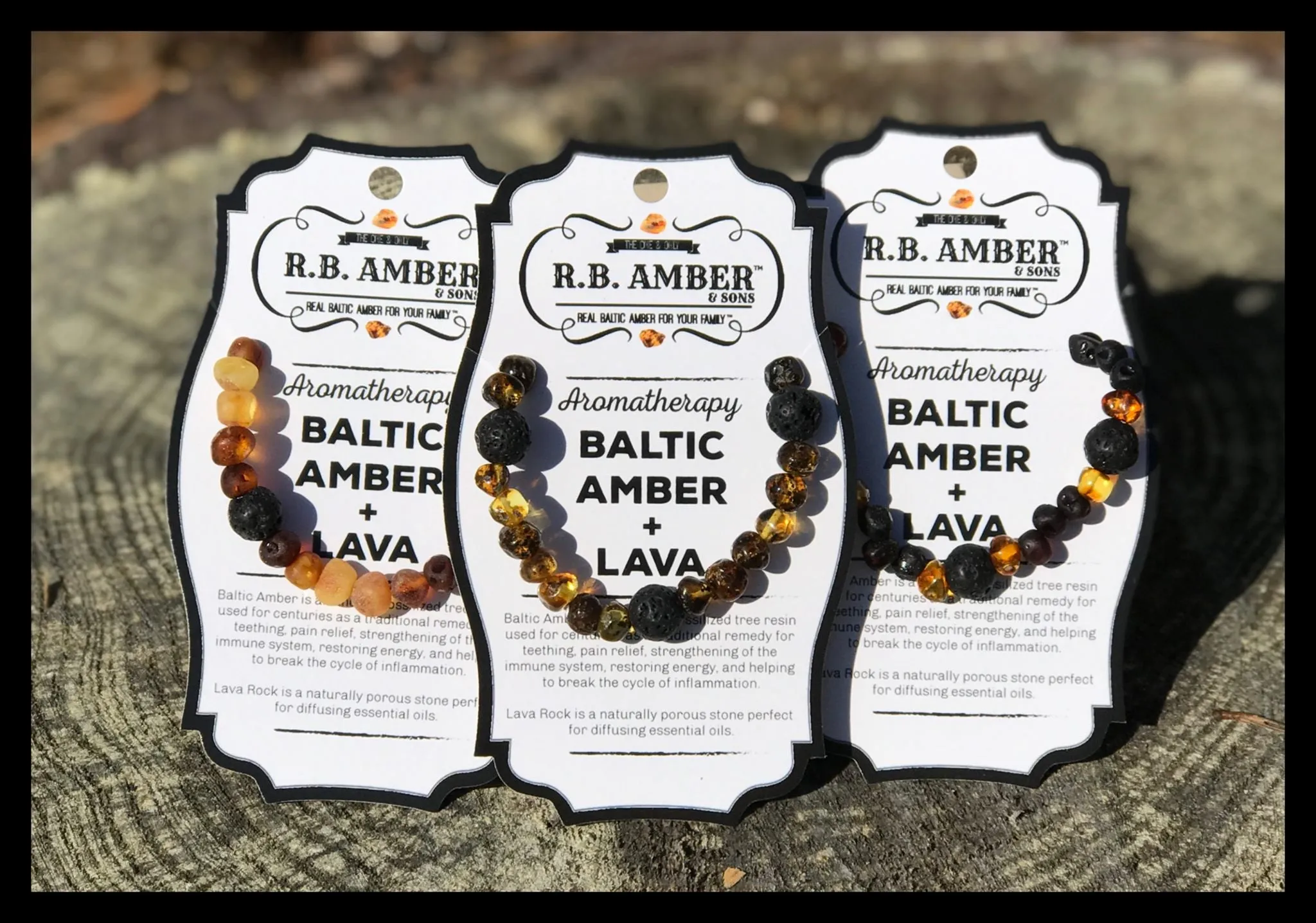 Adult Aromatherapy Bracelets | RETIRED Lava   Baltic Amber