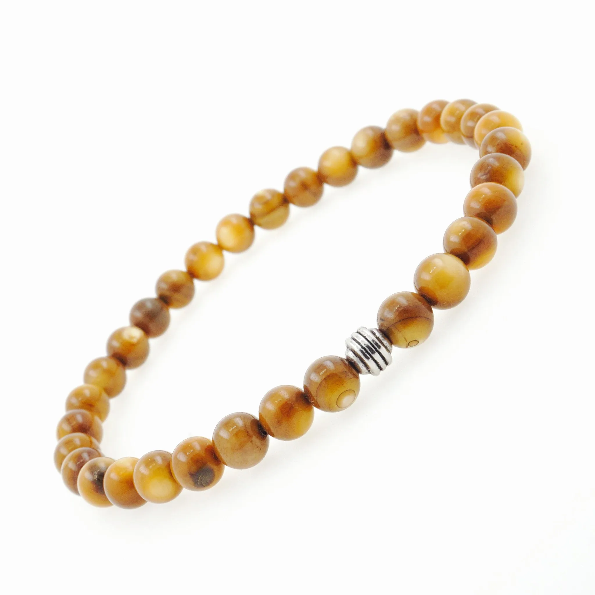 Amber 6mm Beaded Bracelet