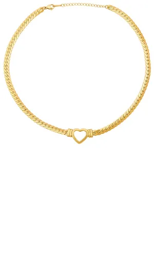 Amber Sceats Heart Chain Necklace in Metallic Gold