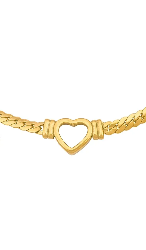 Amber Sceats Heart Chain Necklace in Metallic Gold
