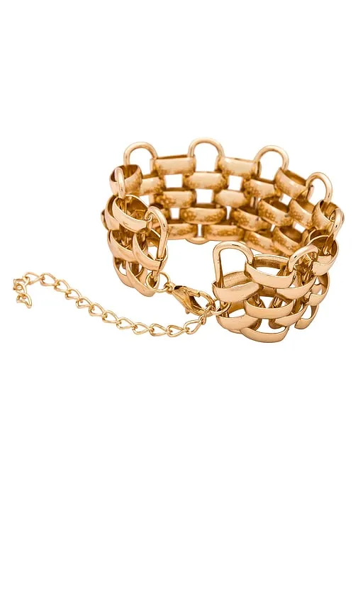 Amber Sceats Watch Chain Bracelet in Metallic Gold