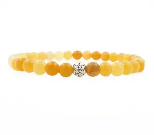 Amber Shell 6mm Beaded Bracelet