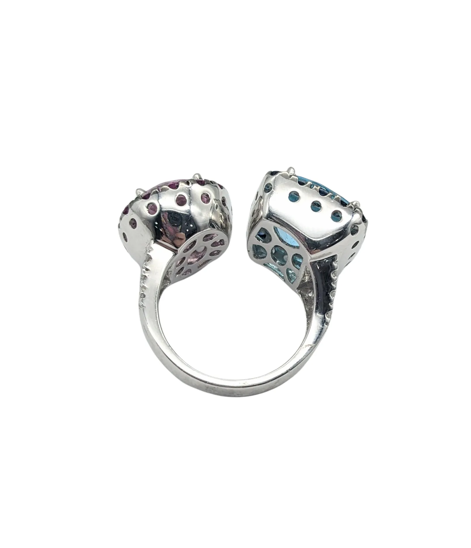 Blue and Pink Topaz Fashion Ring
