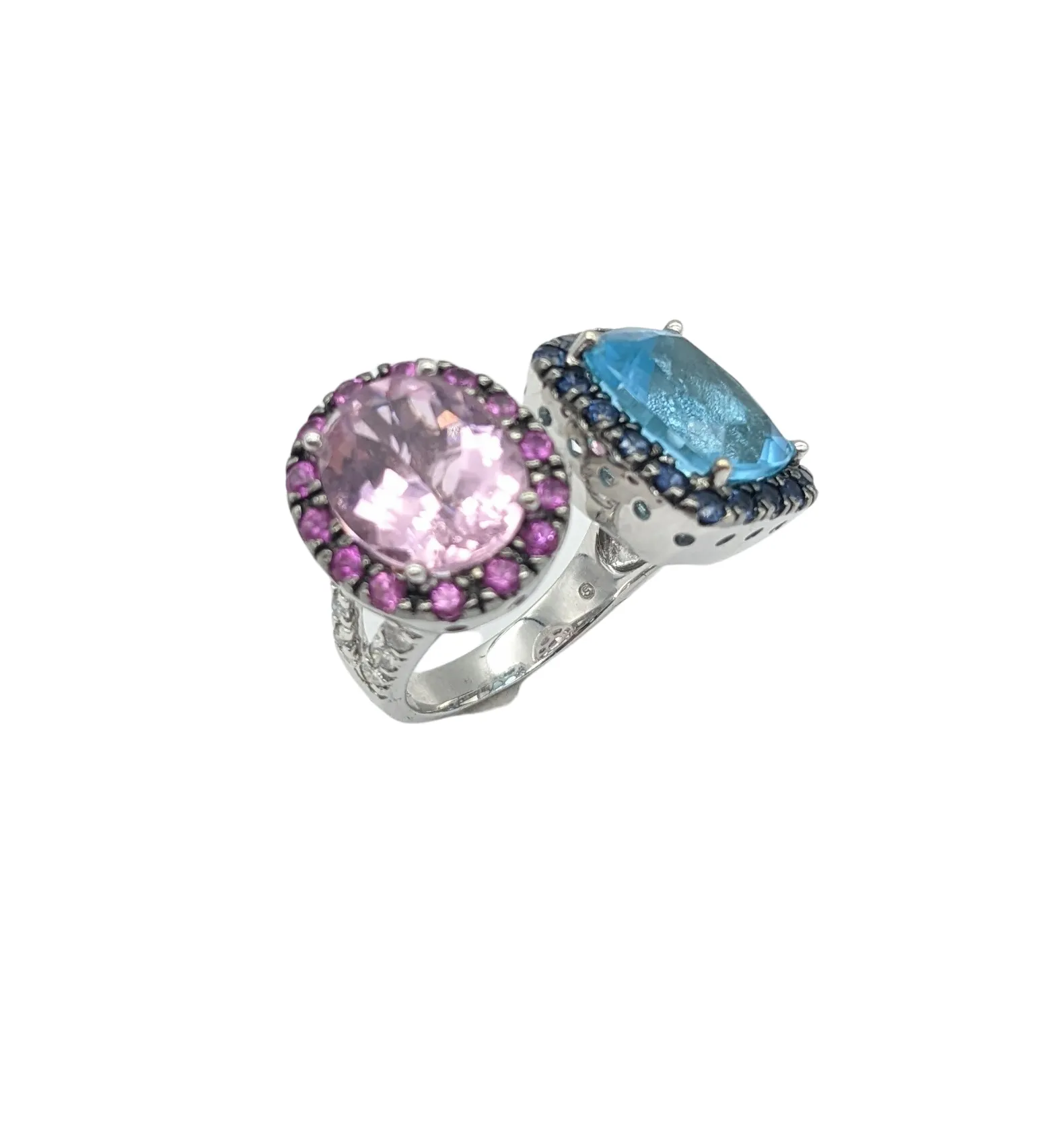 Blue and Pink Topaz Fashion Ring