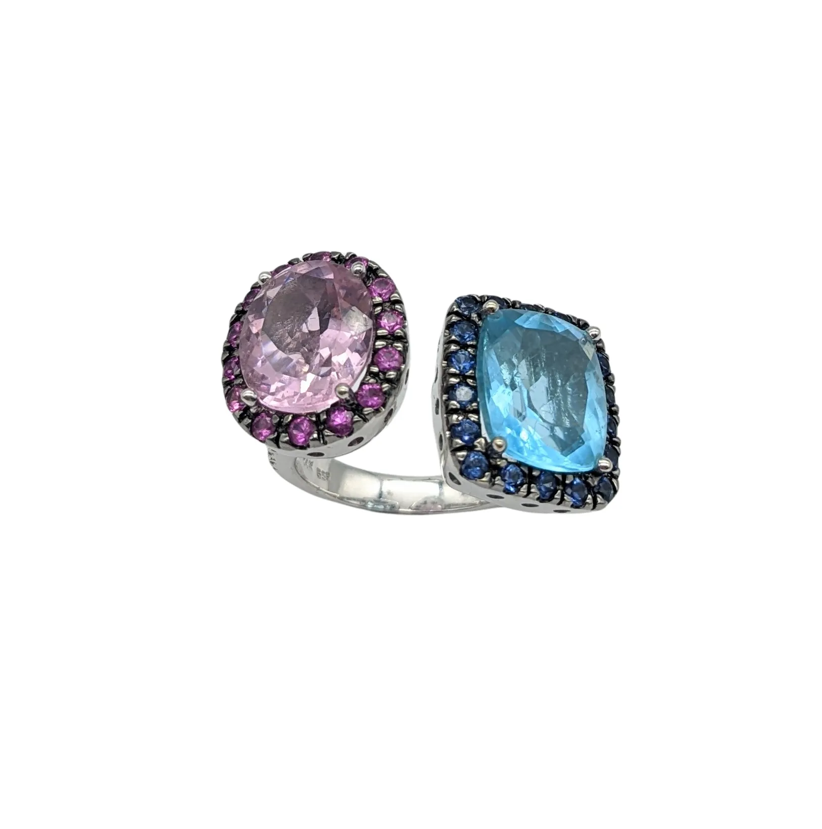 Blue and Pink Topaz Fashion Ring
