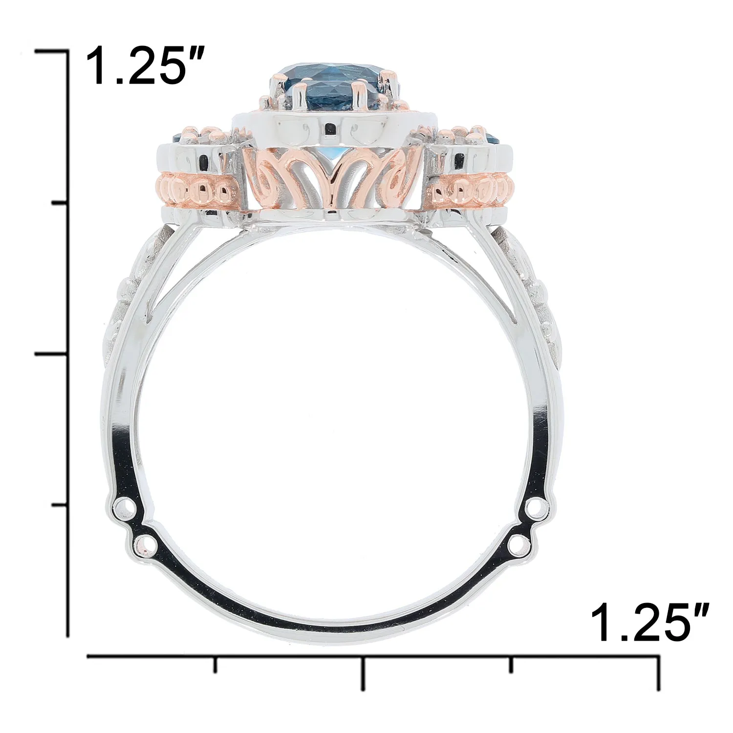 Blue London Topaz Sterling Silver Ring with Accent