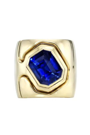Blue Sapphire Impetus Puzzle Ring