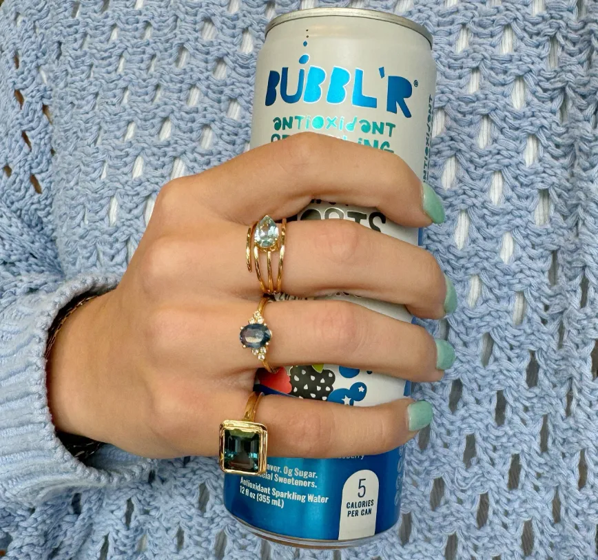 Blue Topaz Spiral Ring