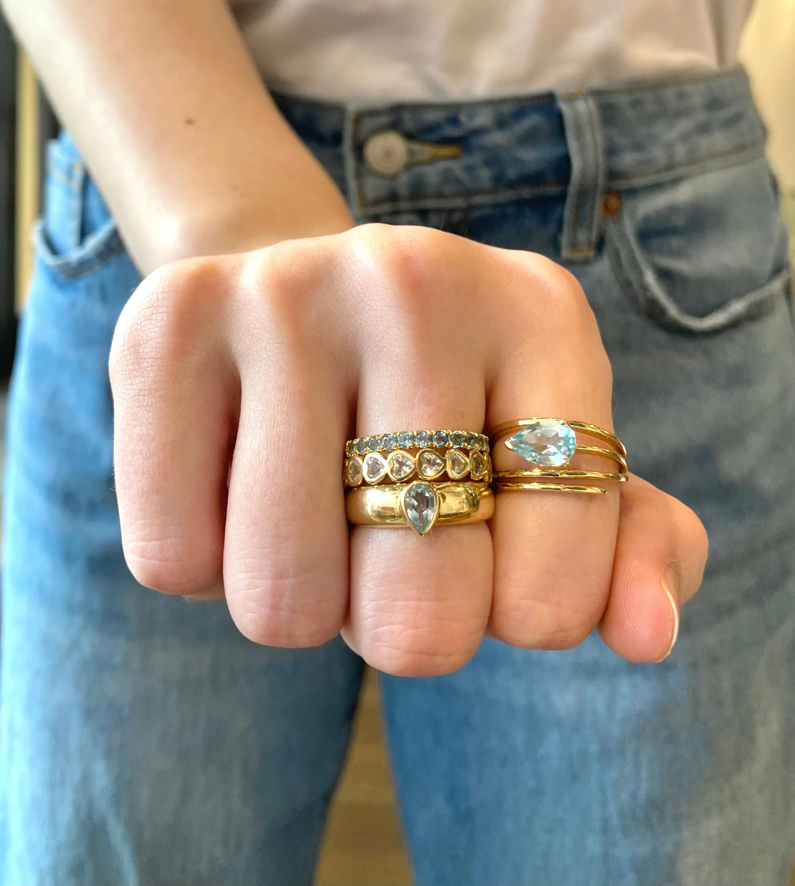 Blue Topaz Spiral Ring