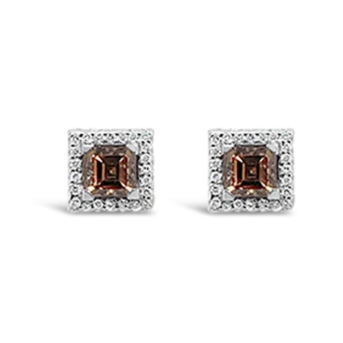 Brown Diamond Estate Earrings