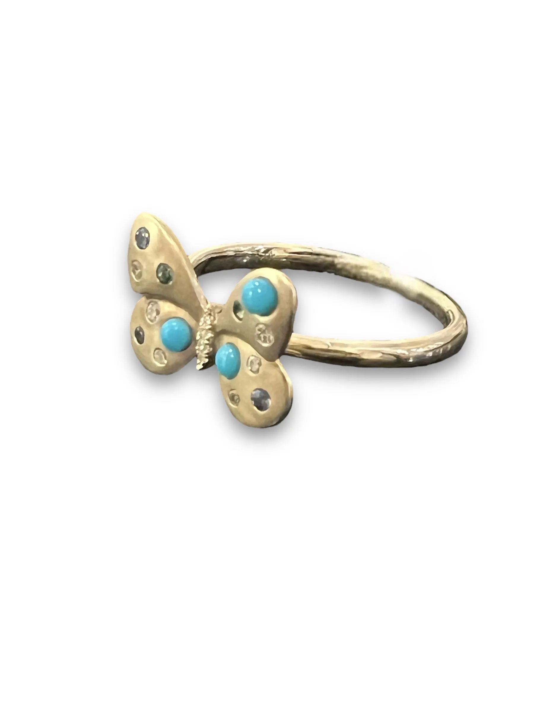 Butterfly multigemstone ring