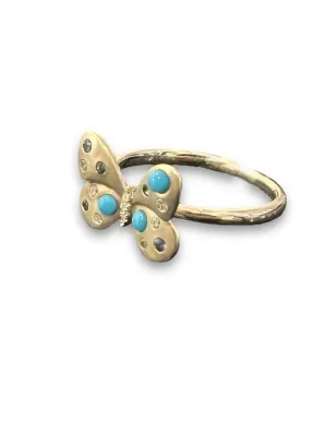 Butterfly multigemstone ring