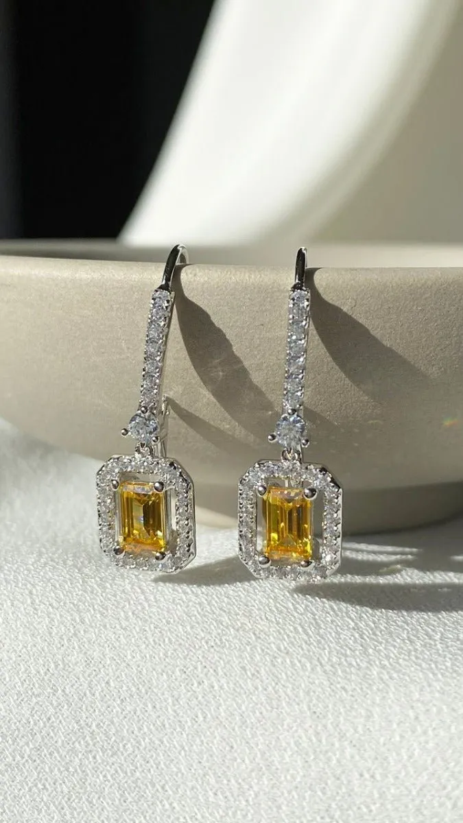 CARAT* London Moxie Borderset Drop Earrings Yellow