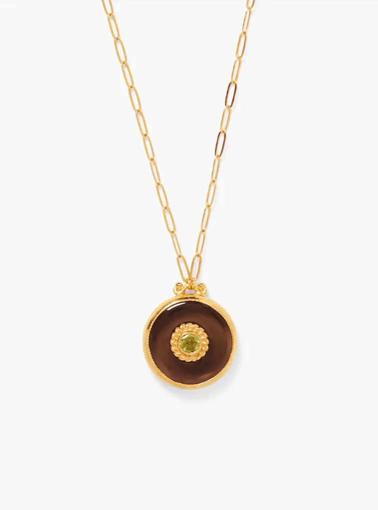 CHAN LUU SMOKEY QUARTZ EYE NECKLACE