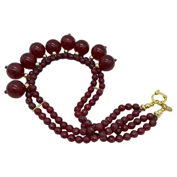 Cherry Bakelite and Gold Filled Necklace