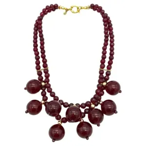 Cherry Bakelite and Gold Filled Necklace