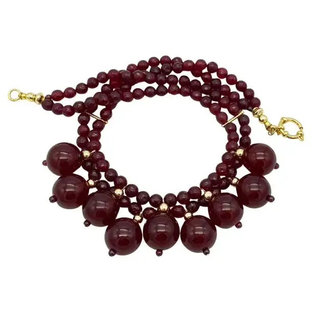 Cherry Bakelite and Gold Filled Necklace