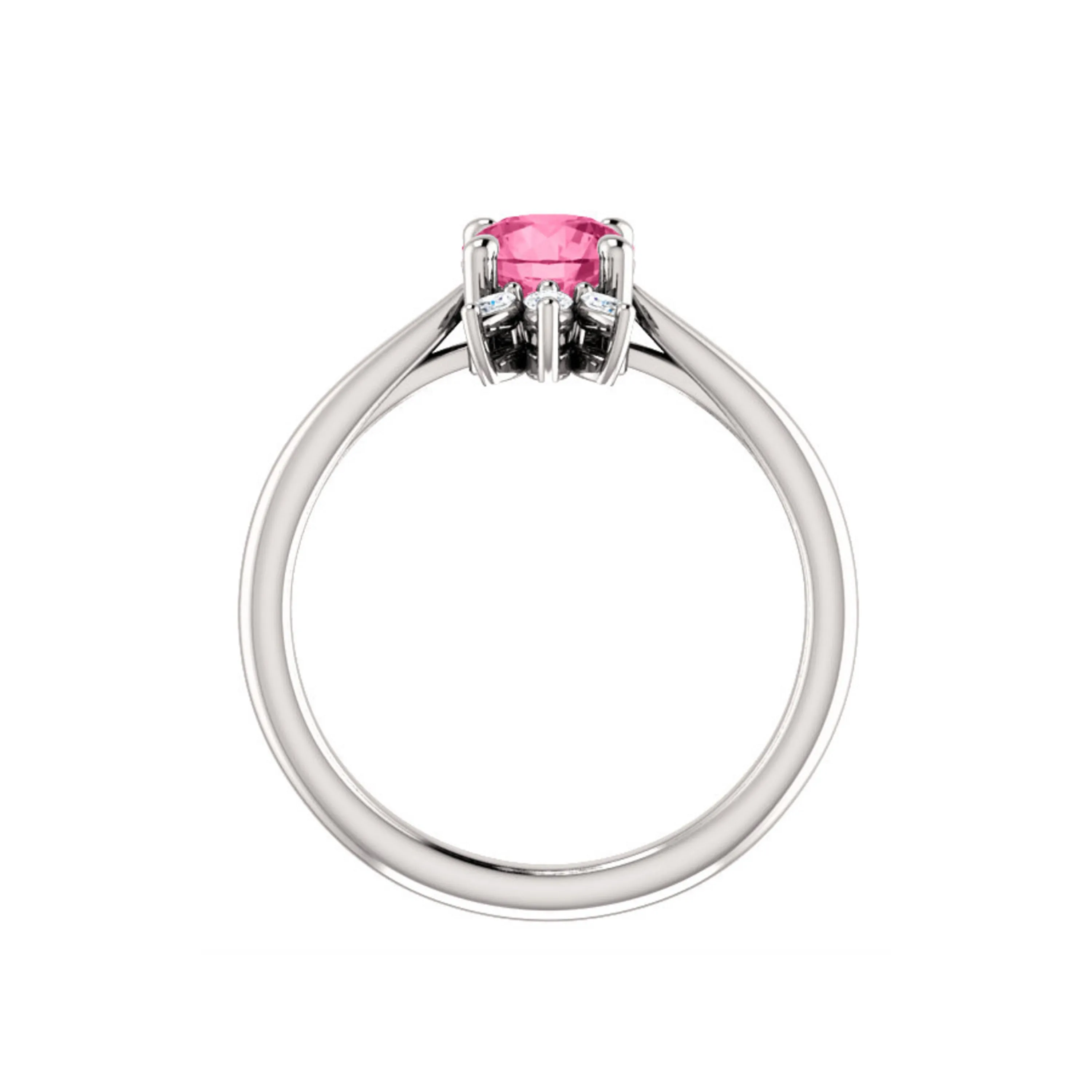 Custom 14k Gold Gemstone and Marquise Diamond Halo Ring