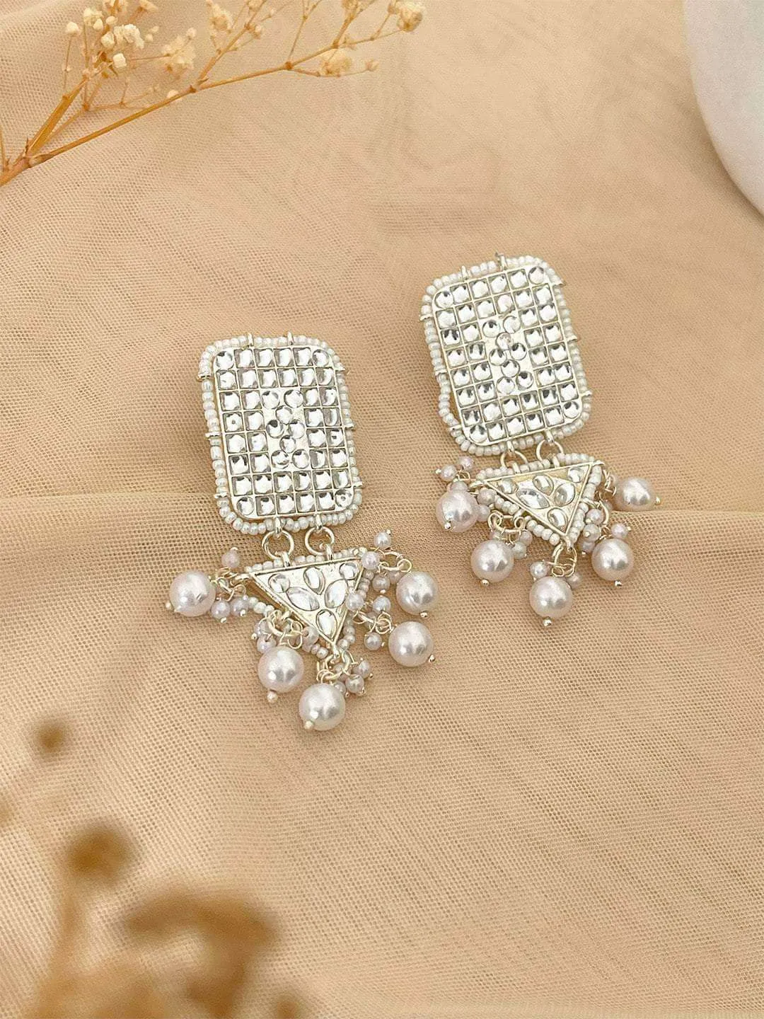 Dabi Kundan Meena Earrings