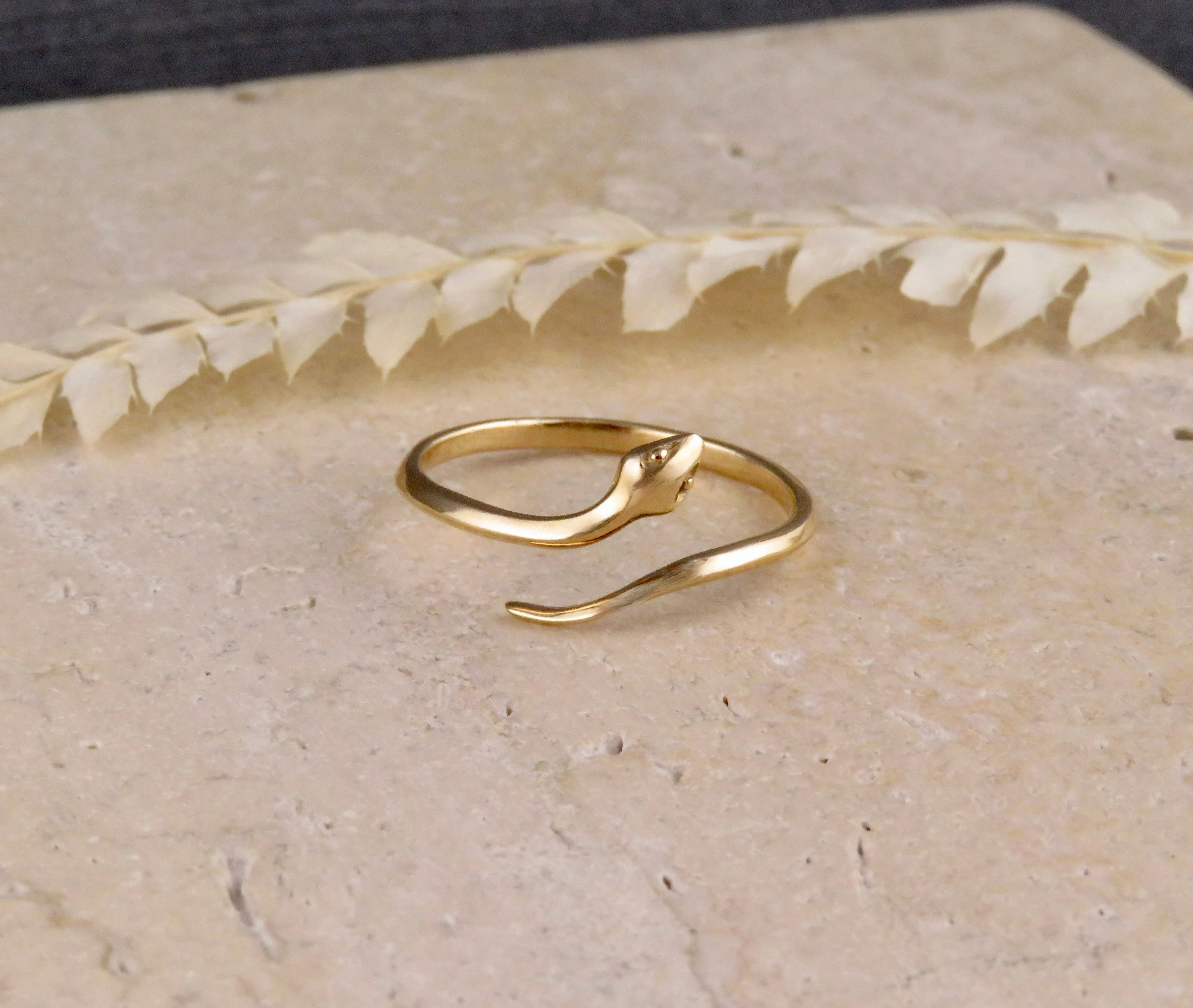 Delicate Snake Ring - Gold Bronze