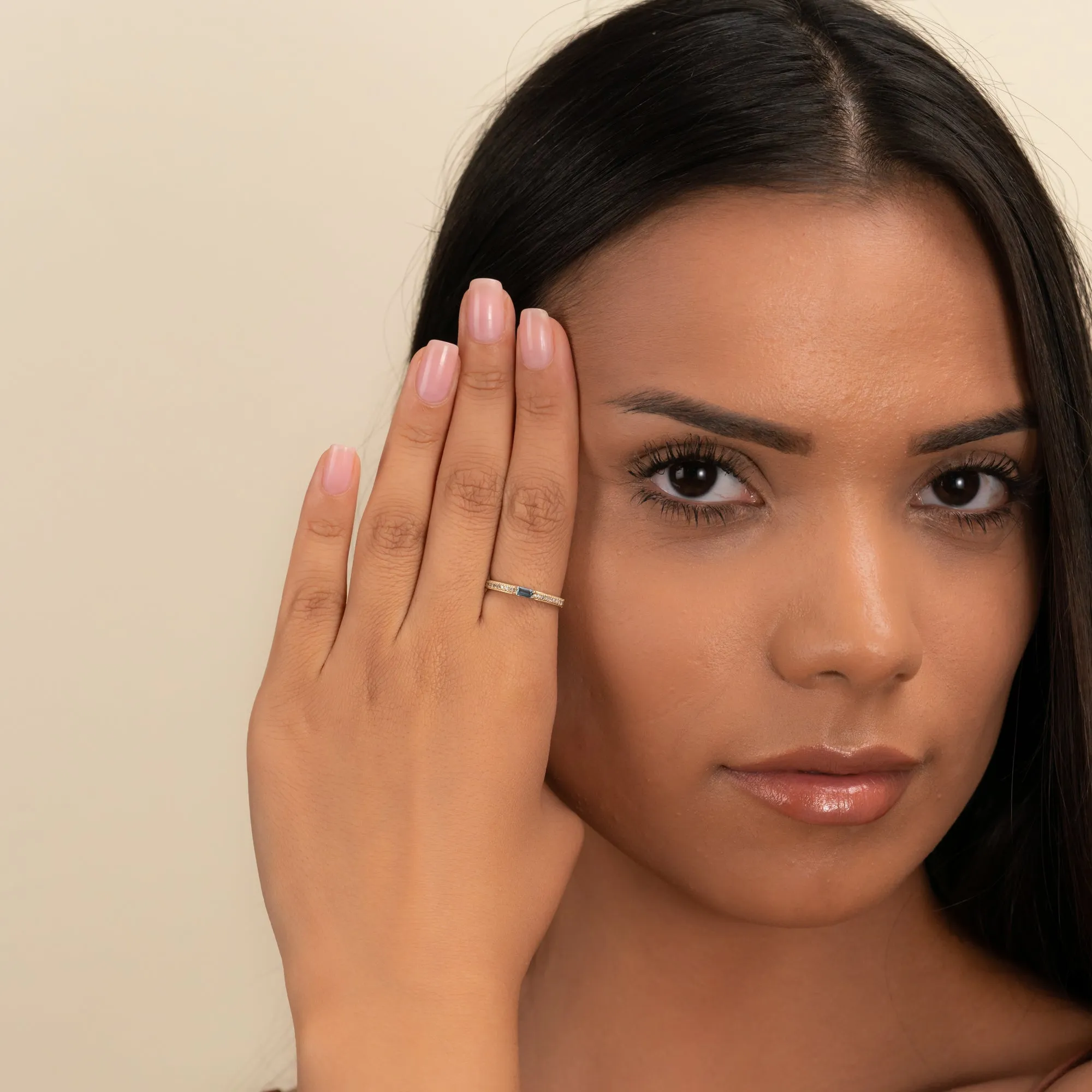 Diamond and Baguette Topaz Ring, Madilyn