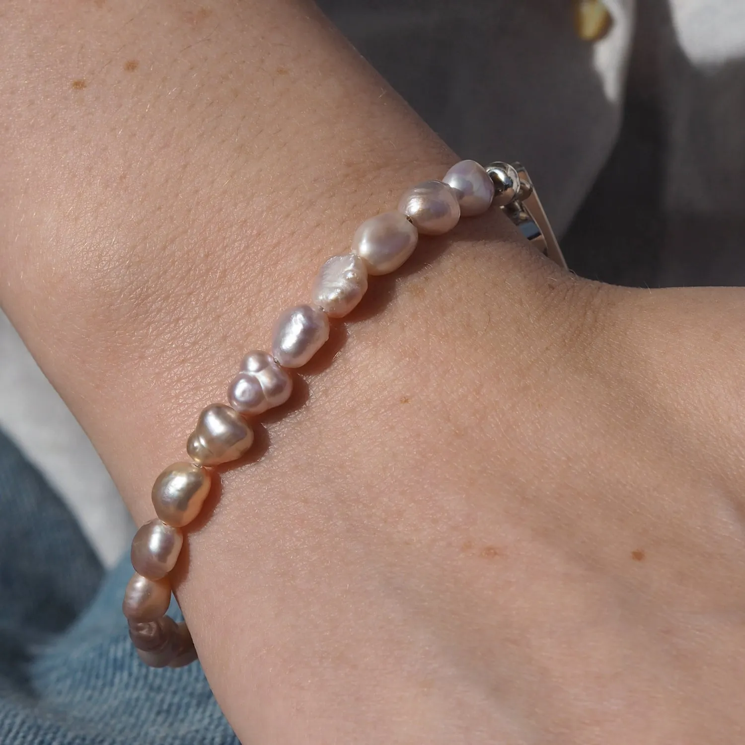 Elenita Pink Keishi Pearl Bracelet