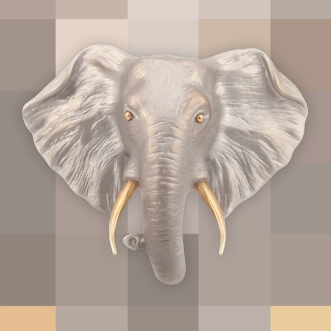 Elephant head brooch by Bill Skinner