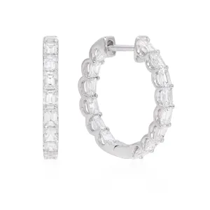 Emerald cut hoop earrings (SKU E089)