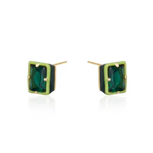 Emerald Enamel Earrings