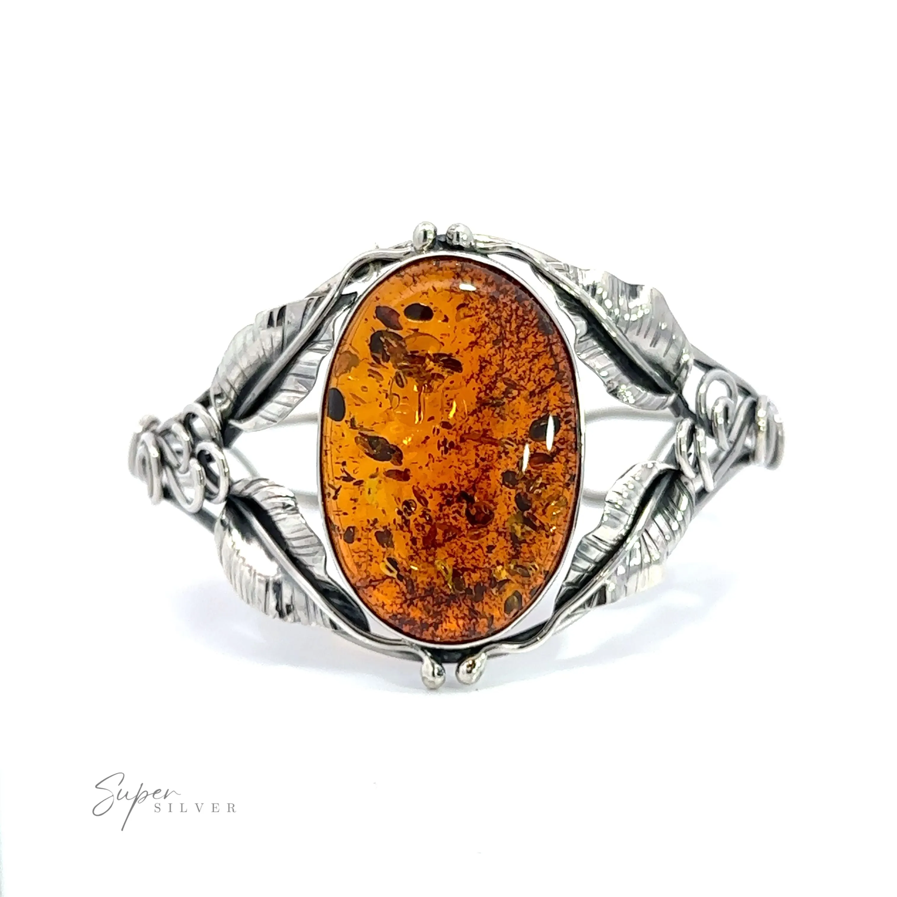 Exquisite Amber Floral Cuff
