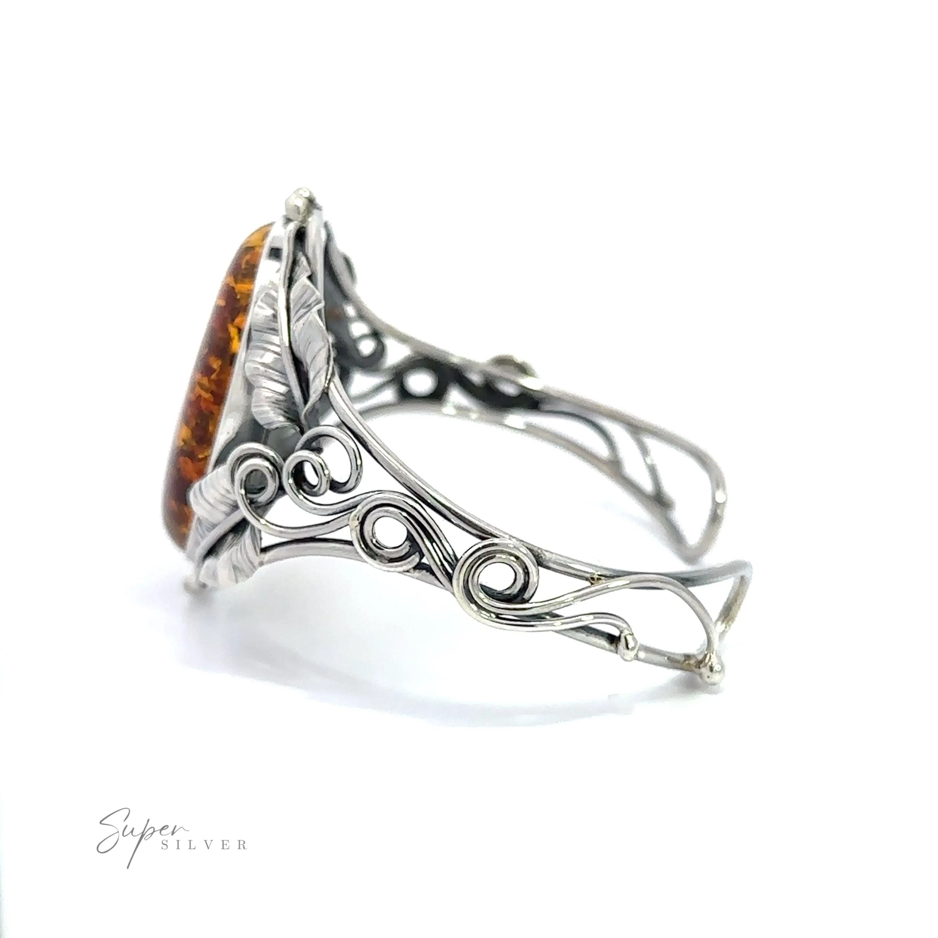 Exquisite Amber Floral Cuff