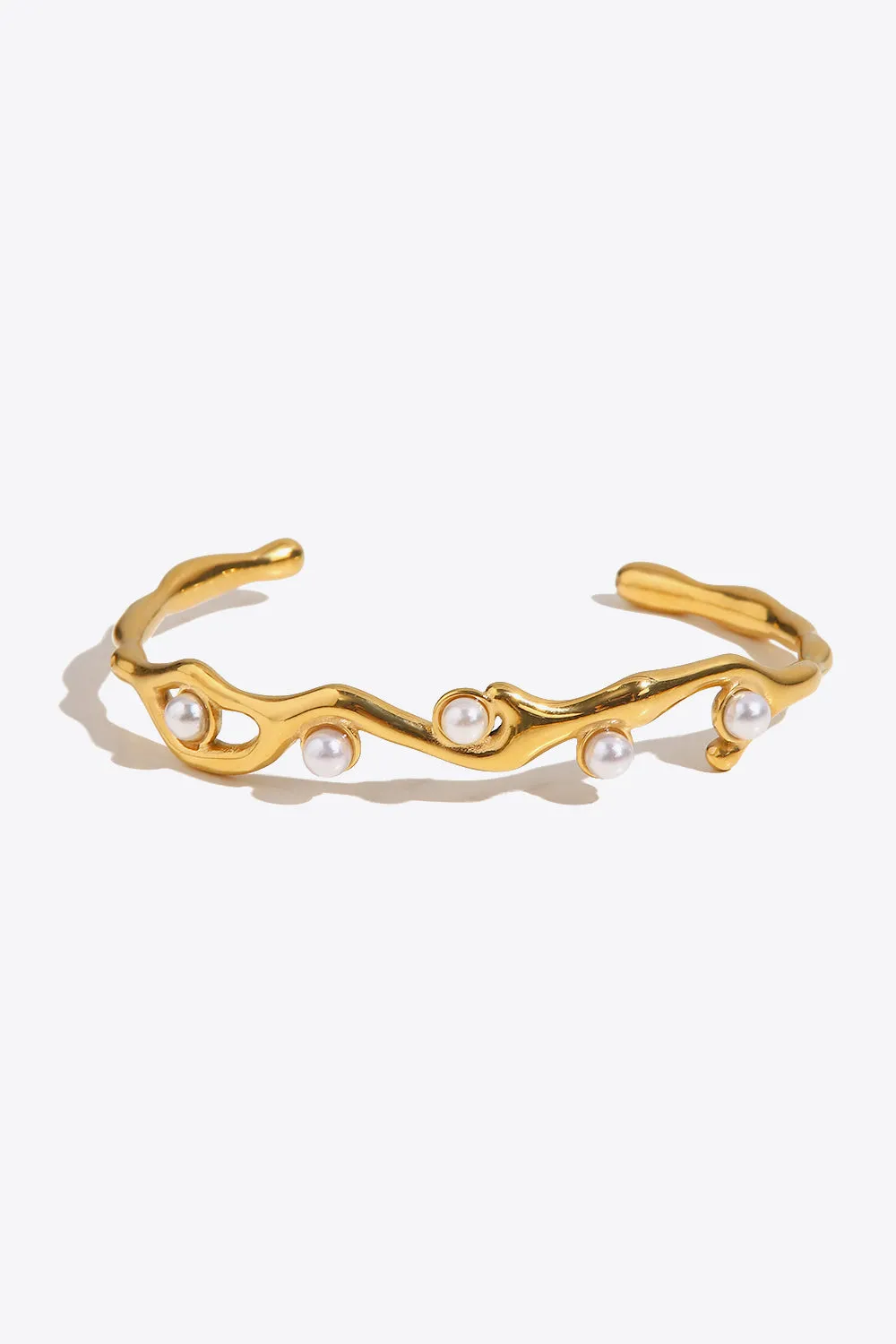 Faux Pearl Open Bracelet