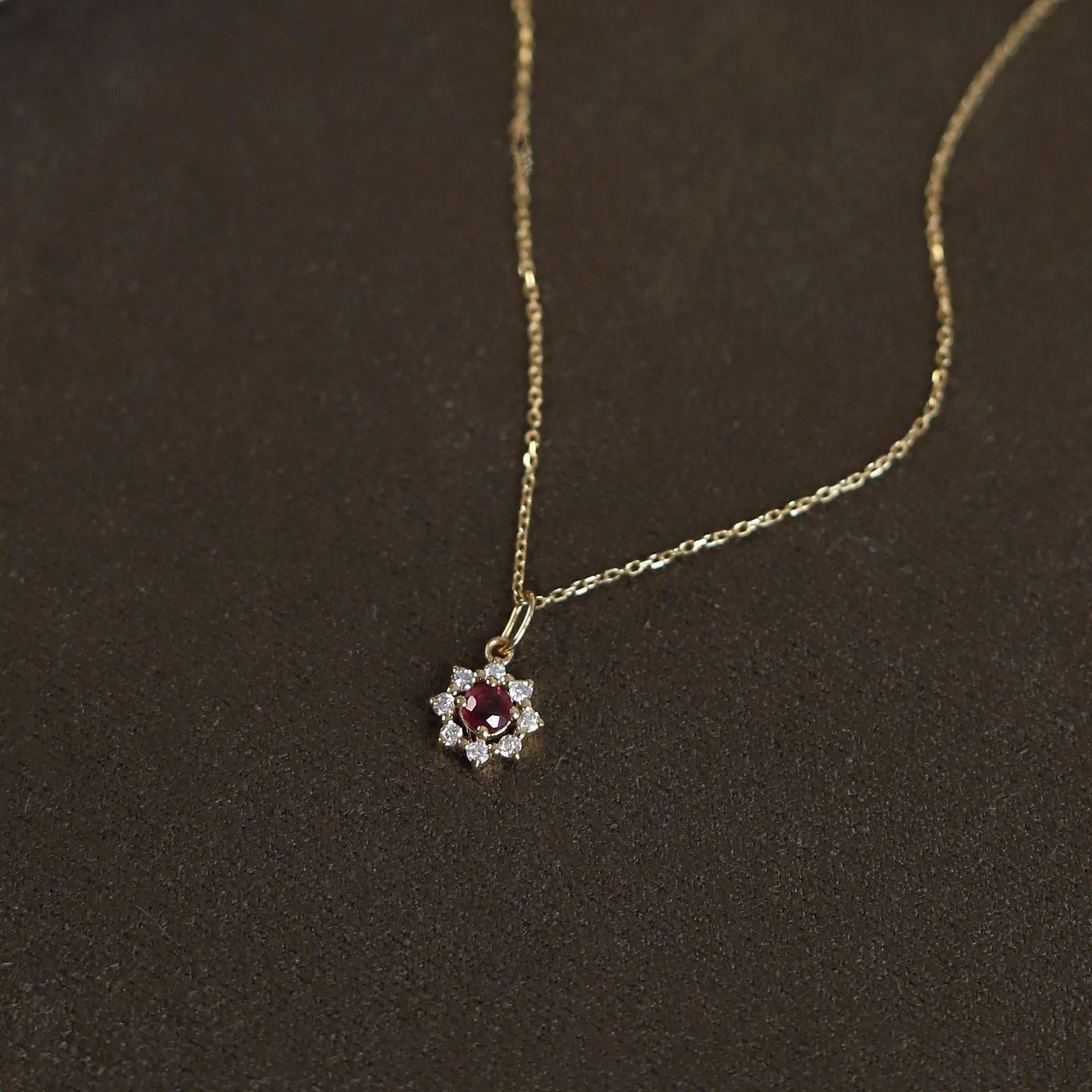 Garnet Blossom Necklace (Solid Silver)