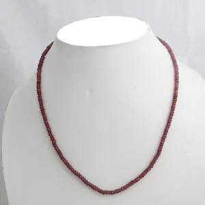 Garnet Silver Beads Necklace
