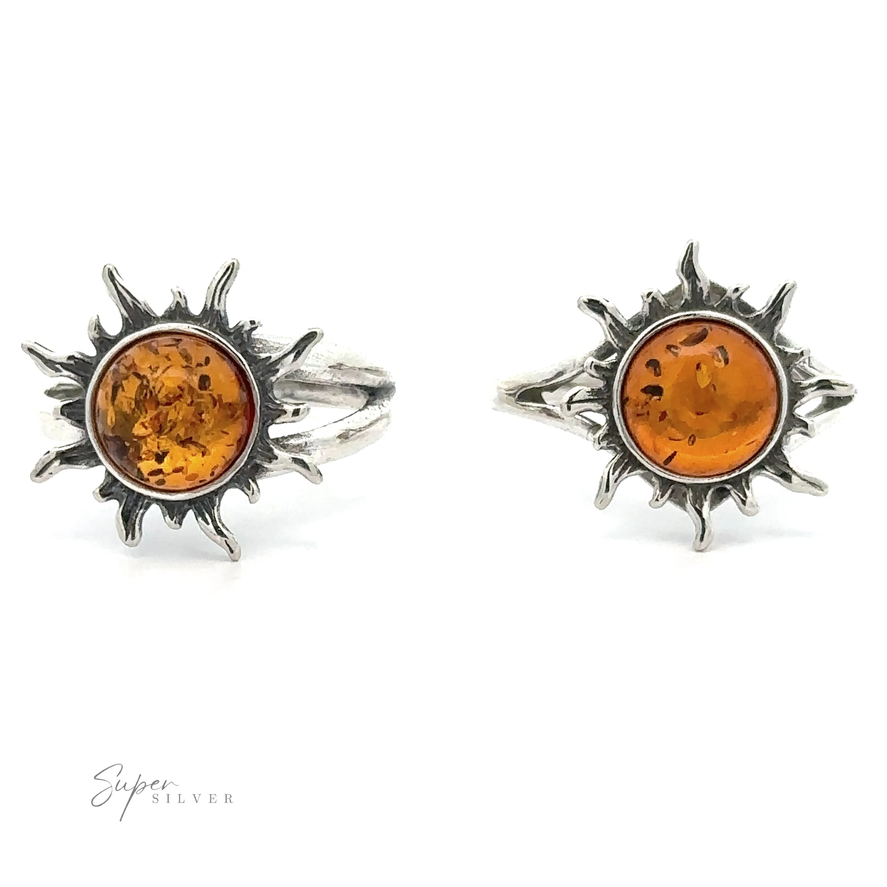 Glowing Amber Sun Ring