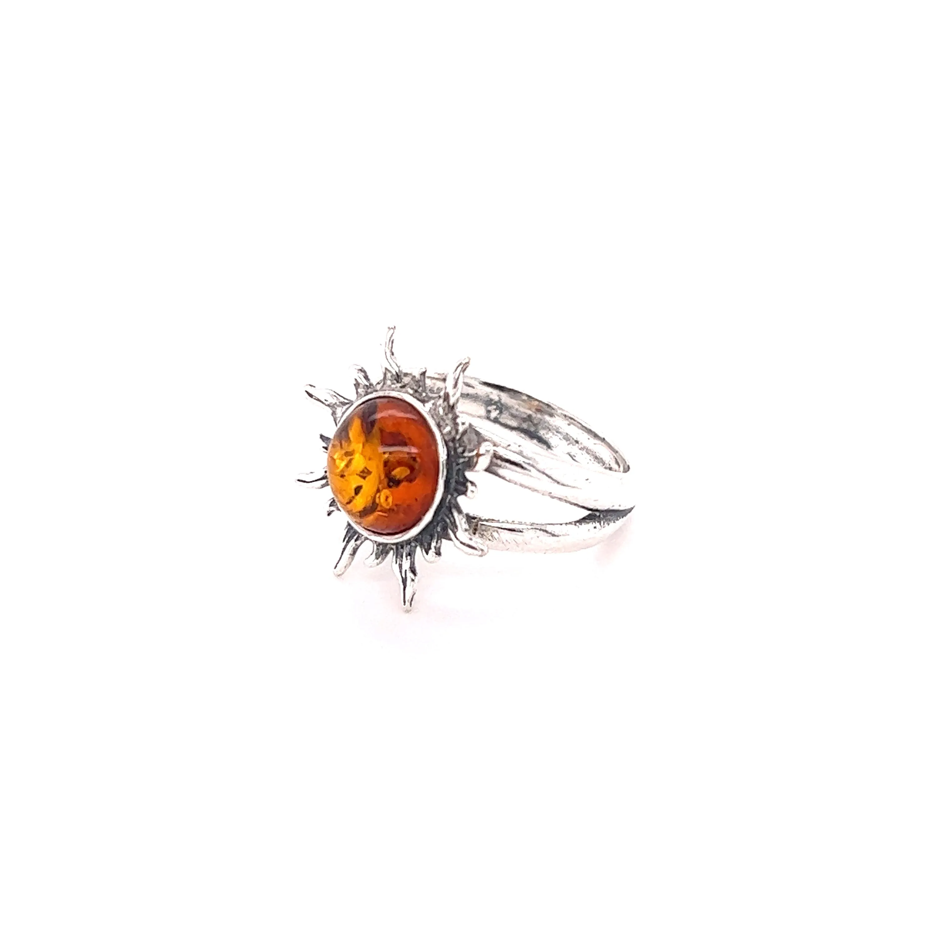 Glowing Amber Sun Ring