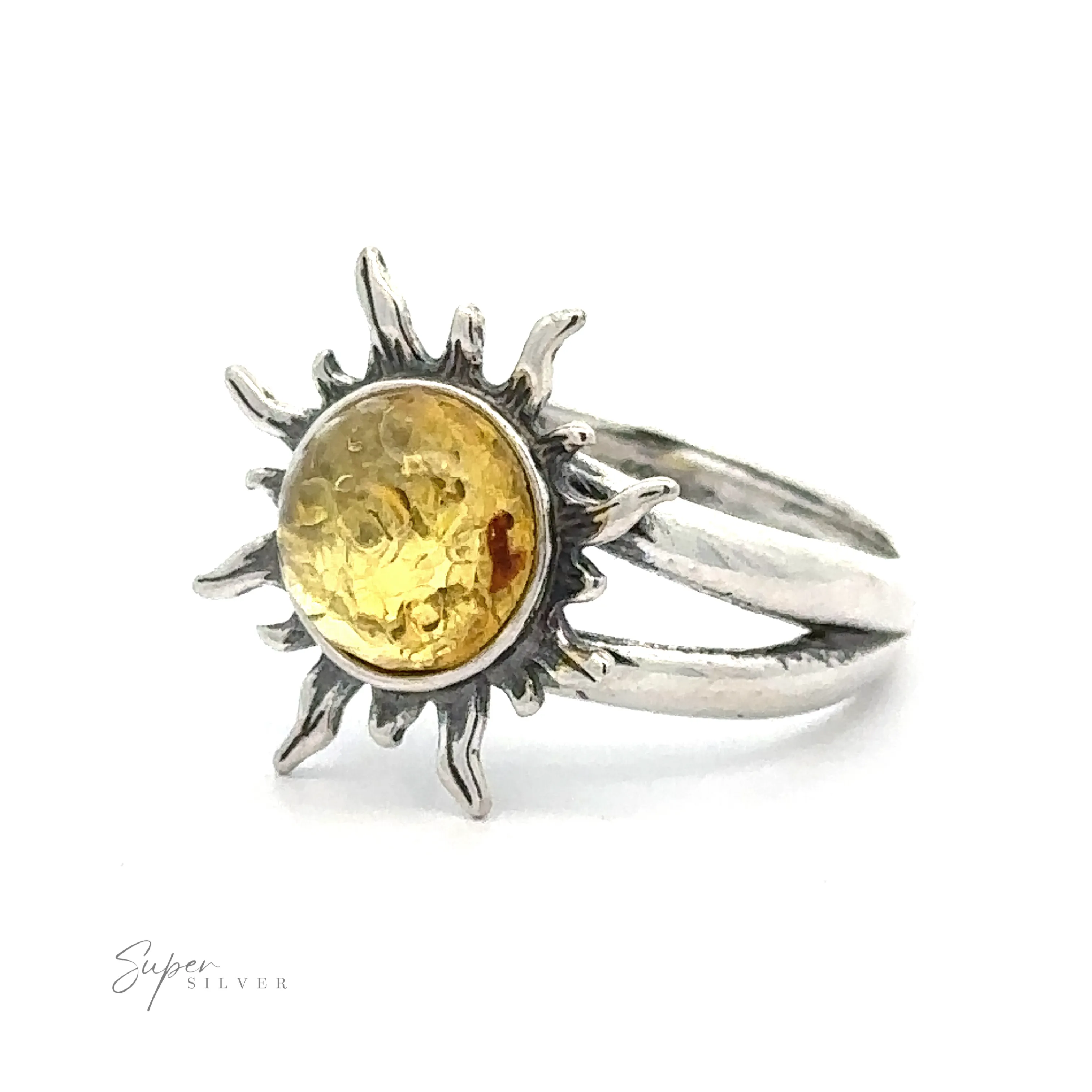 Glowing Amber Sun Ring