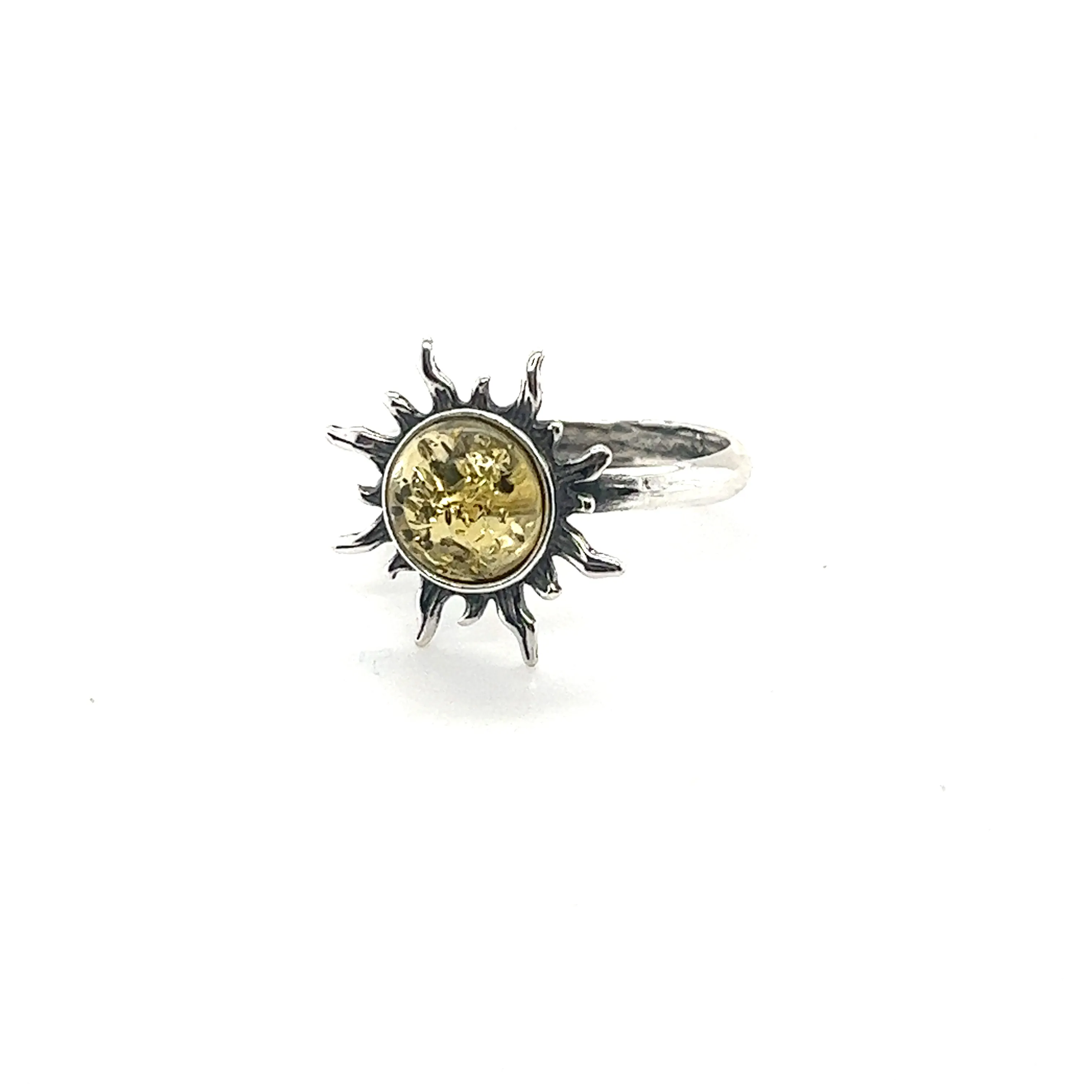 Glowing Amber Sun Ring