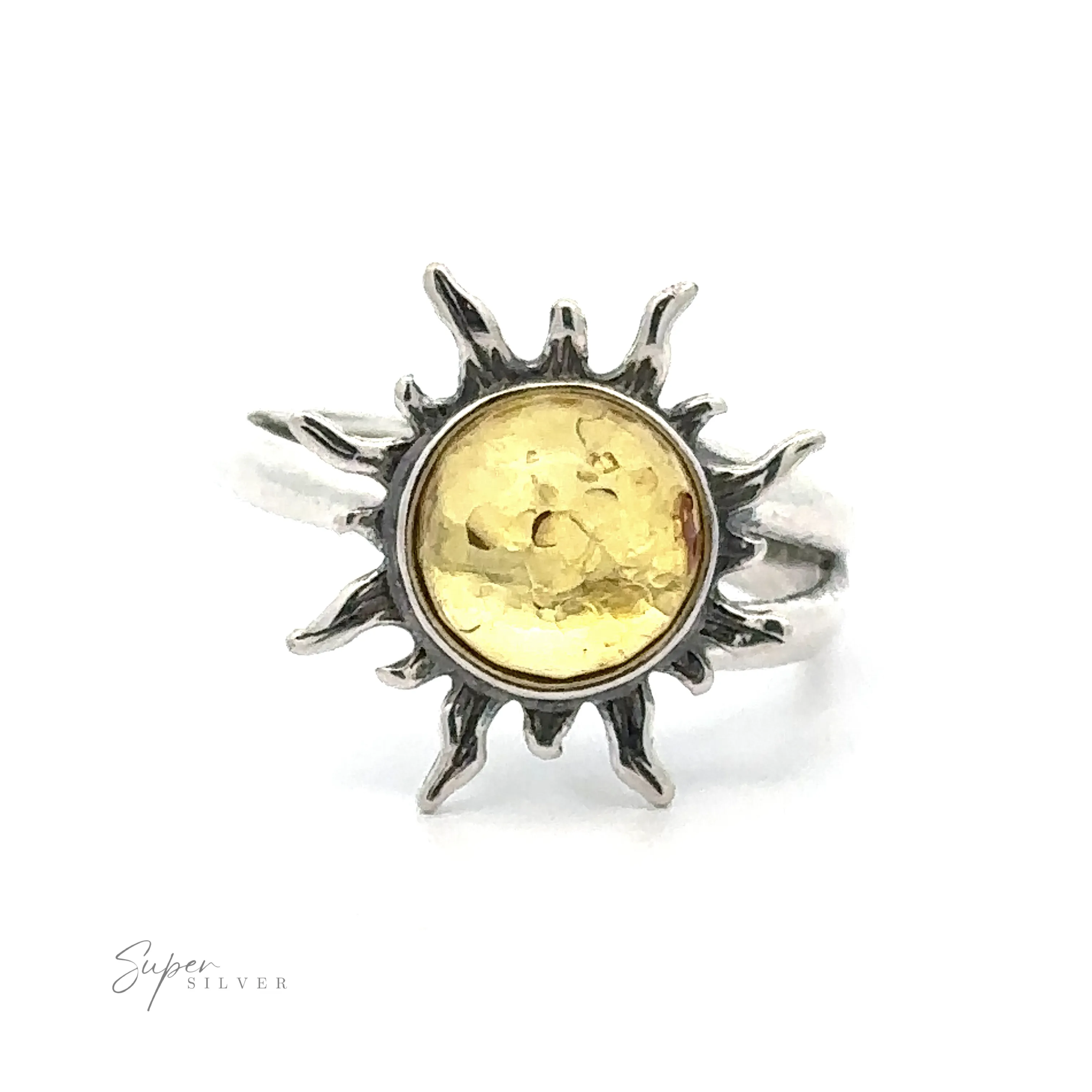 Glowing Amber Sun Ring