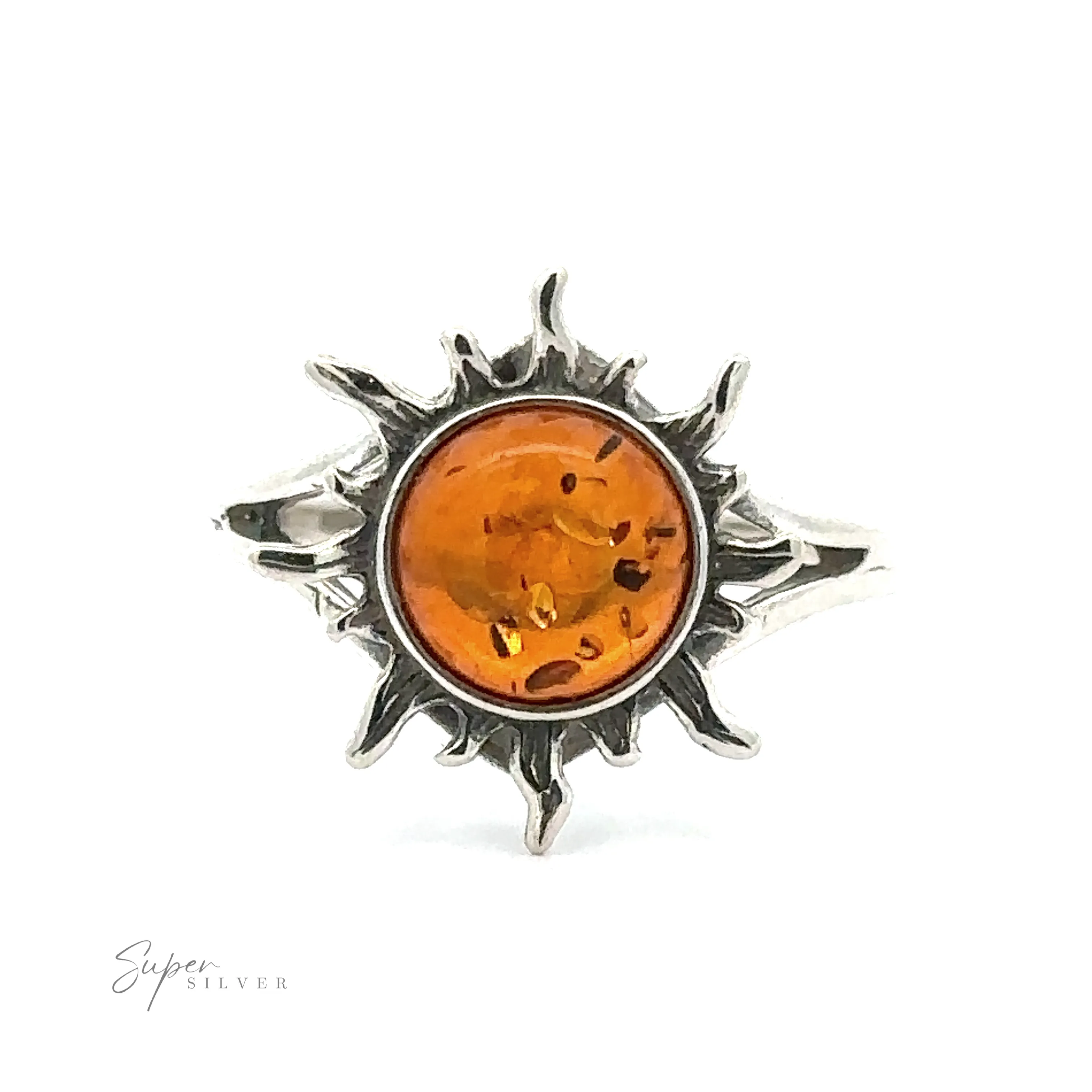 Glowing Amber Sun Ring