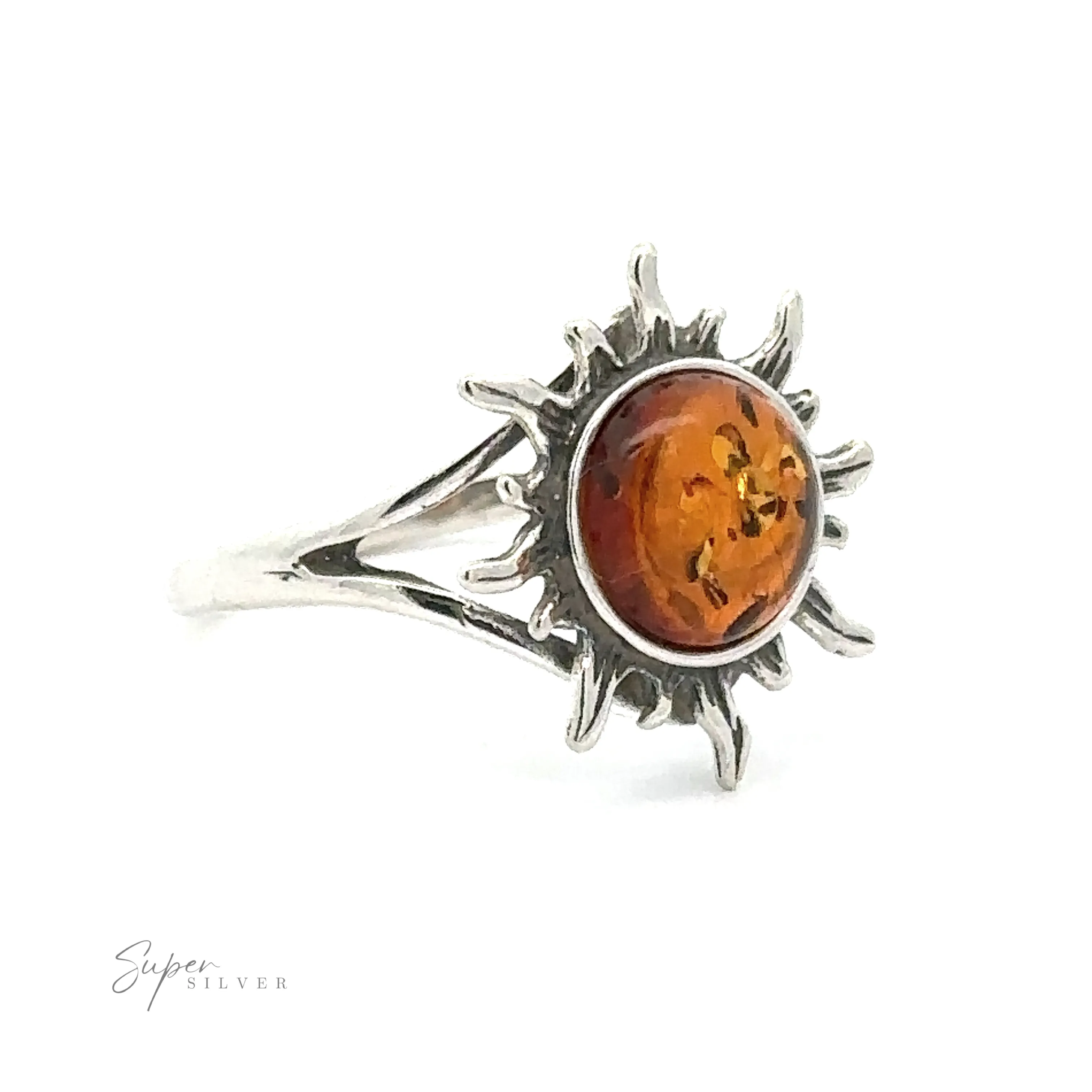 Glowing Amber Sun Ring