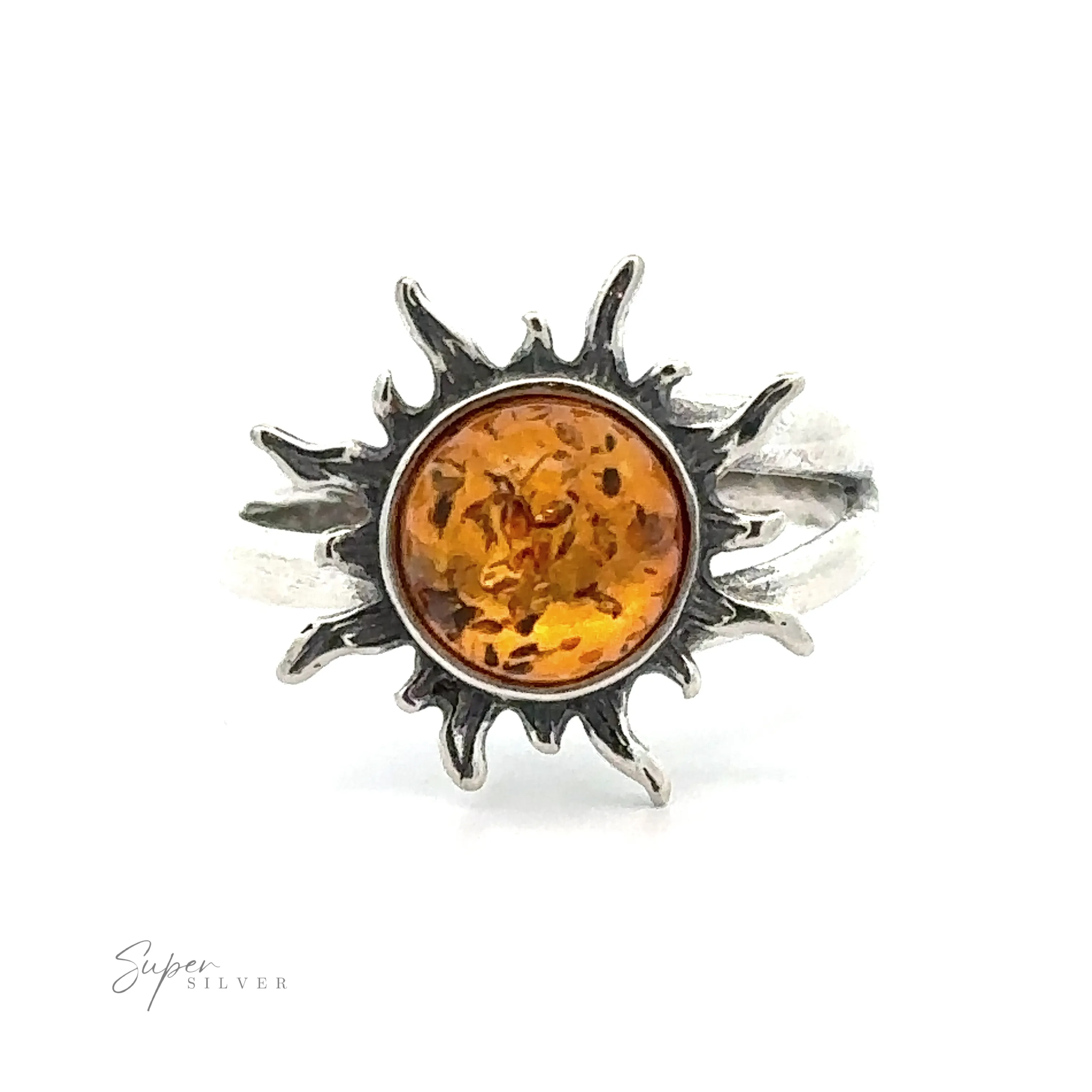 Glowing Amber Sun Ring
