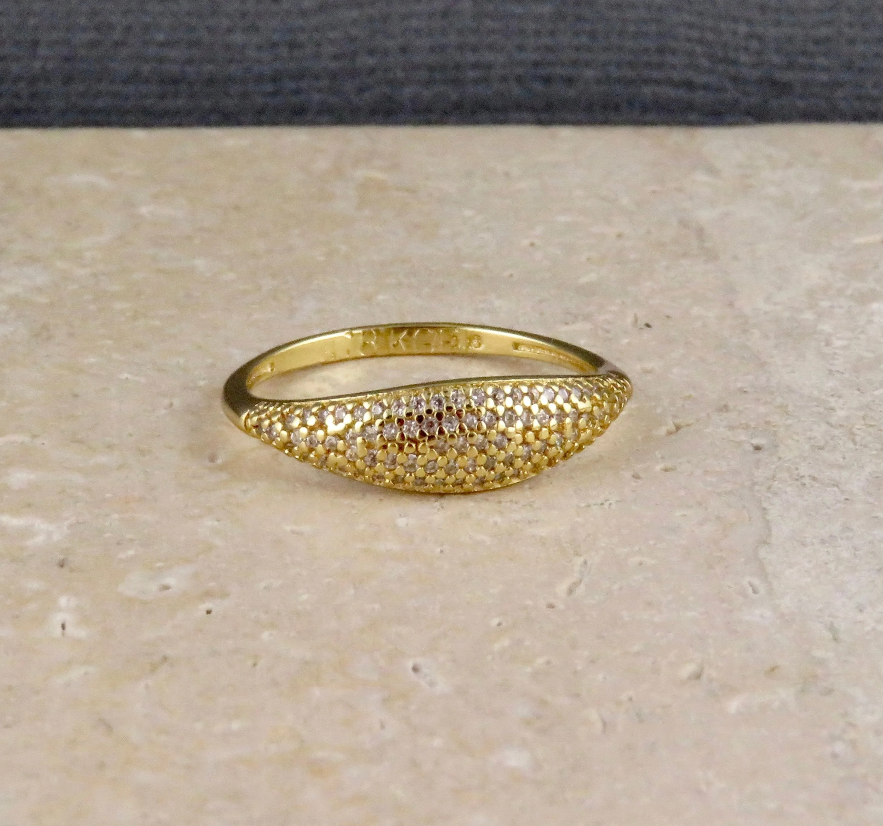 Gold Filled Dome Mini CZ Ring