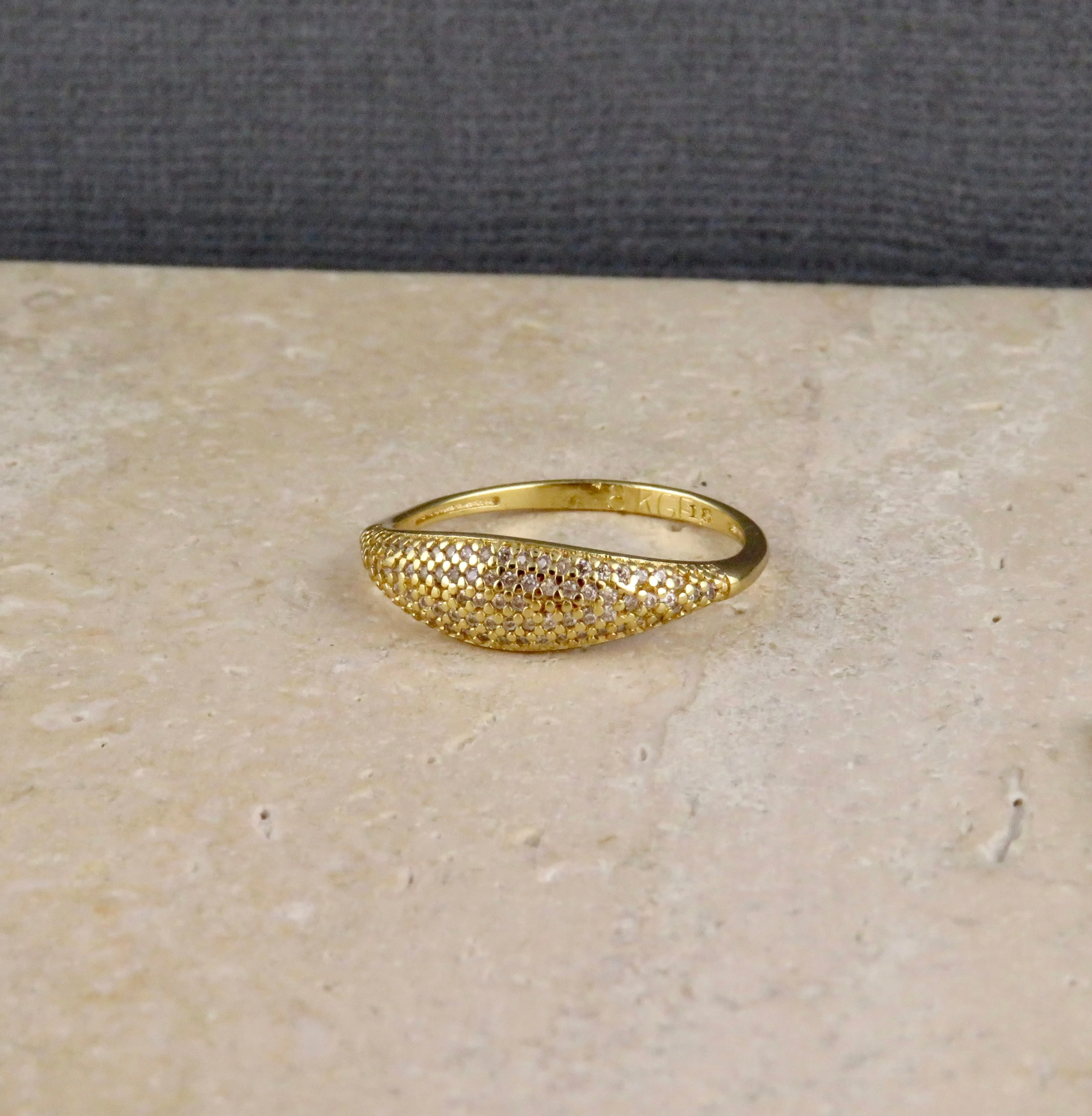 Gold Filled Dome Mini CZ Ring