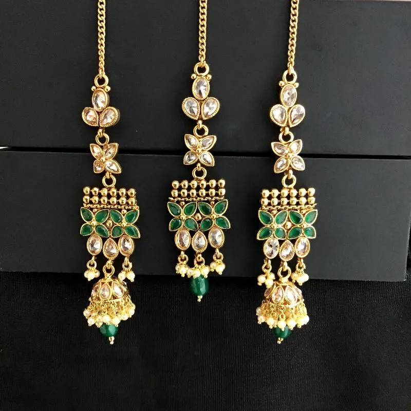 Green Gold Look Necklace Set 9530-4397